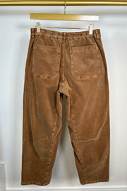 Back view of warm brown corduroy pants