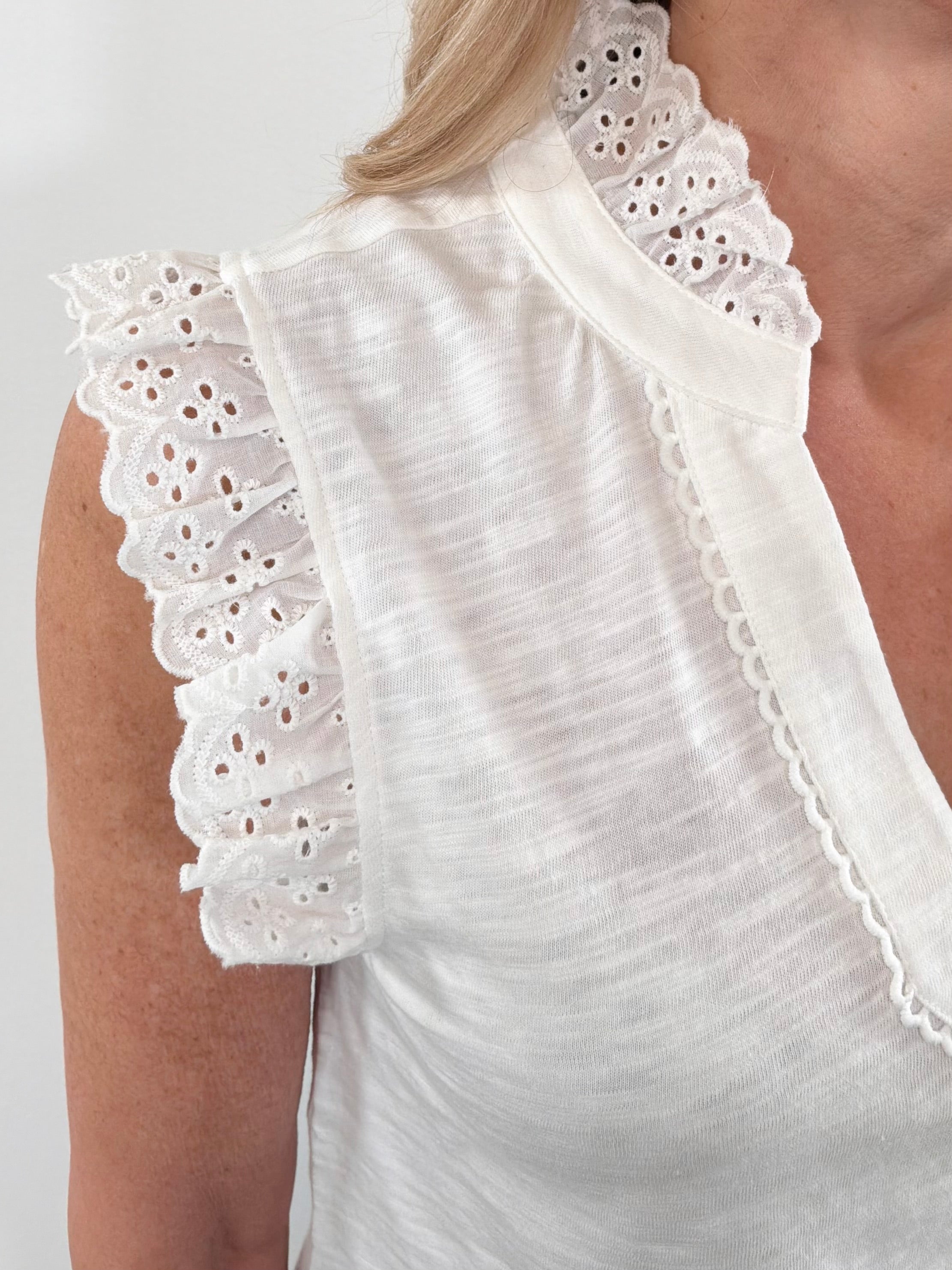 Melissa Nepton Jodie Eyelet Detail Tee