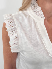 Melissa Nepton Jodie Eyelet Detail Tee