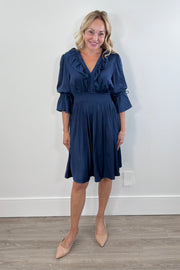 Hale Bob Tara V-Neck Solid A-Line Dress