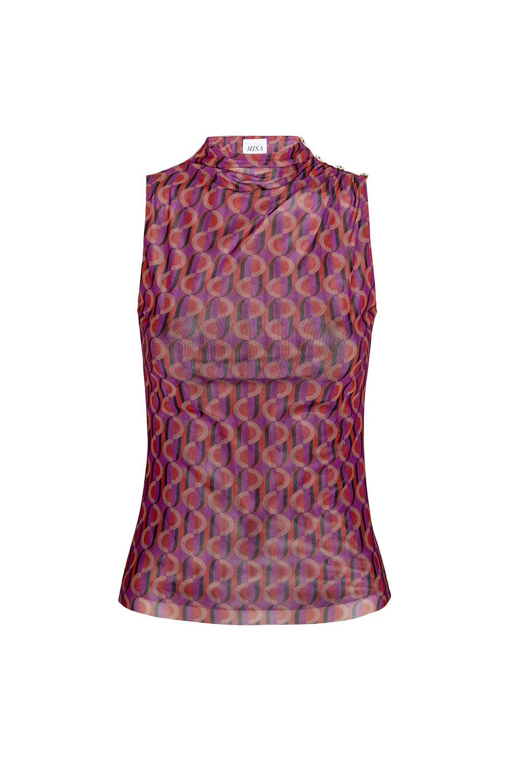 Multicolored sleeveless top on a white background