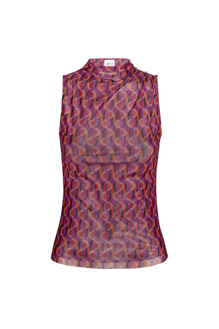 Multicolored sleeveless top on a white background