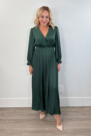 Hale Bob Adriel Solid V-Neck 3/4 Sleeve Long Dress