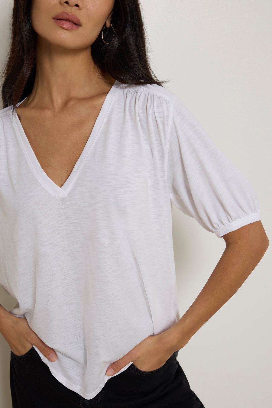 Nation Edie Shirred Shoulder Top