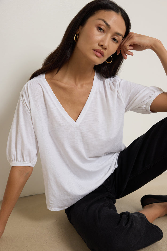 Nation Edie Shirred Shoulder Top