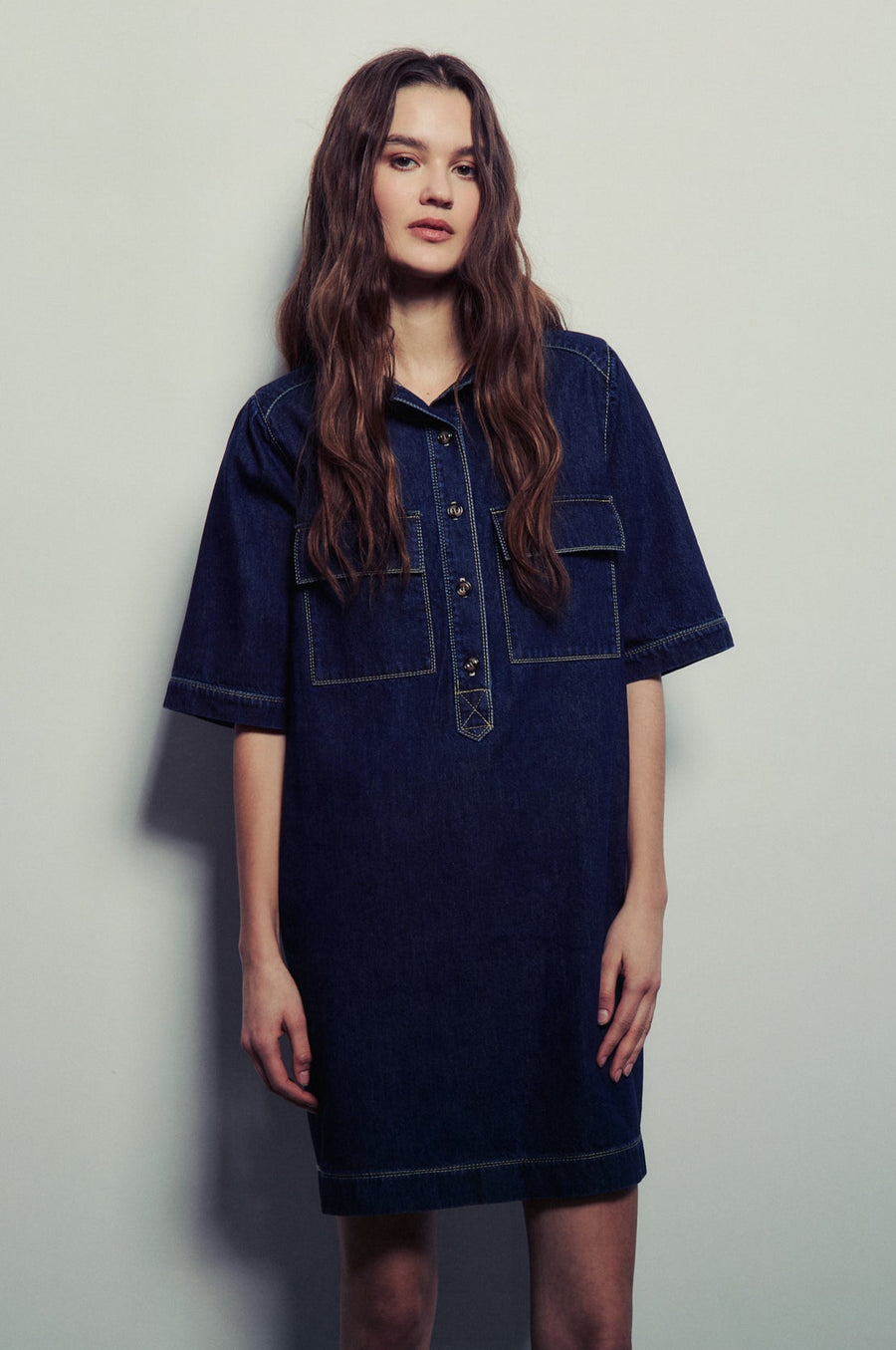 Melissa Nepton Ember Denim Collared Dress