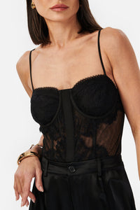 Cami NYC Riona Lace and Tulle Corset Bodysuit