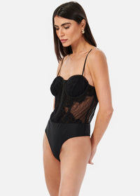 Cami NYC Riona Lace and Tulle Corset Bodysuit