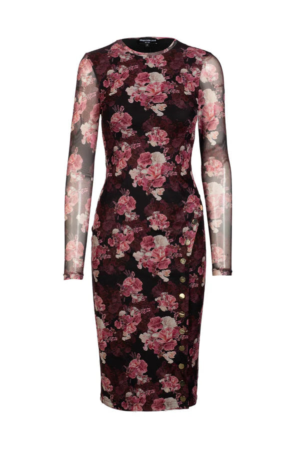 Floral patterned dress on a white background