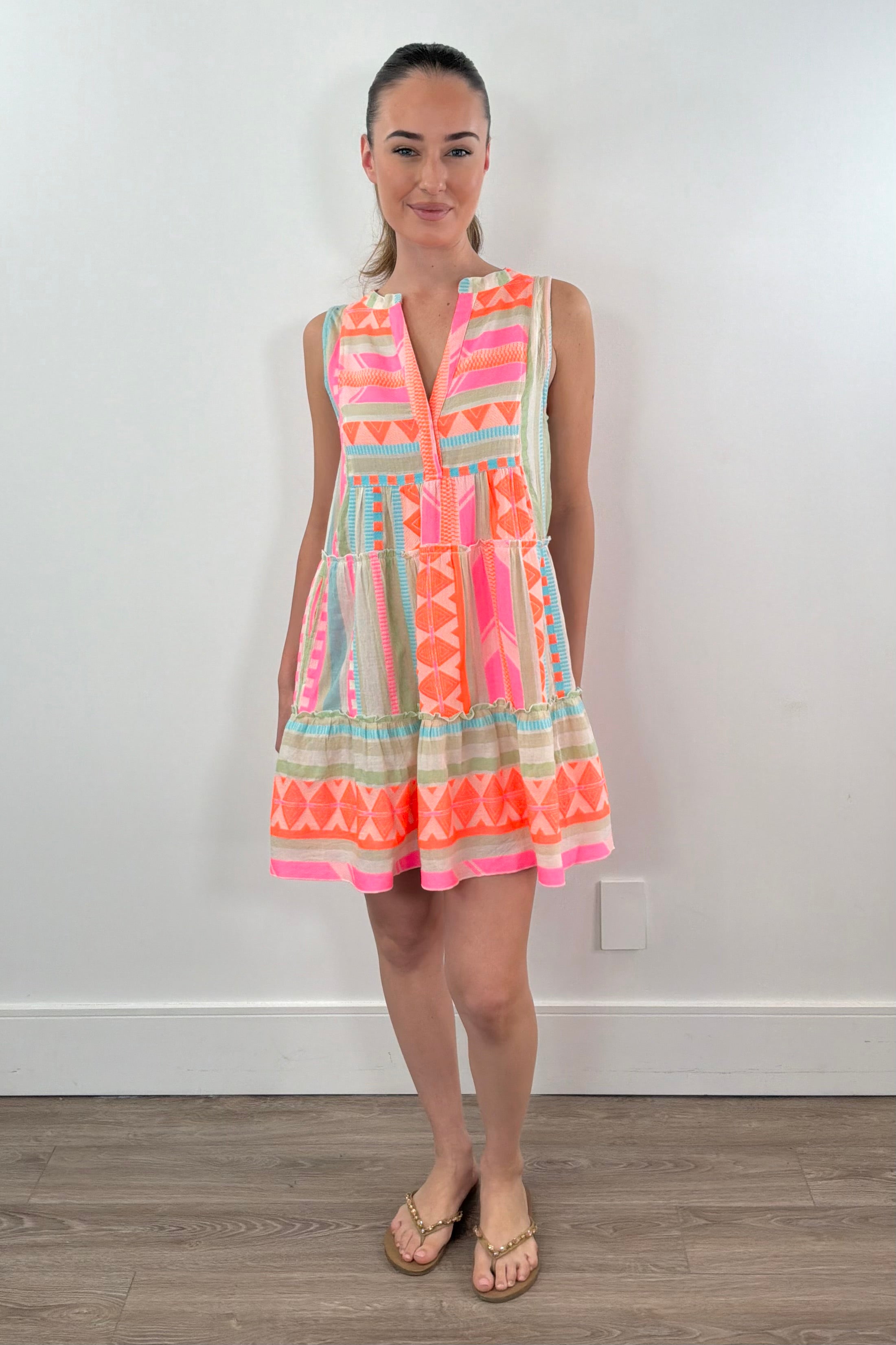 Women wearing bight colorful dress