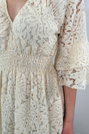 Astrid Jilly Lace A-Line Dress in Cream