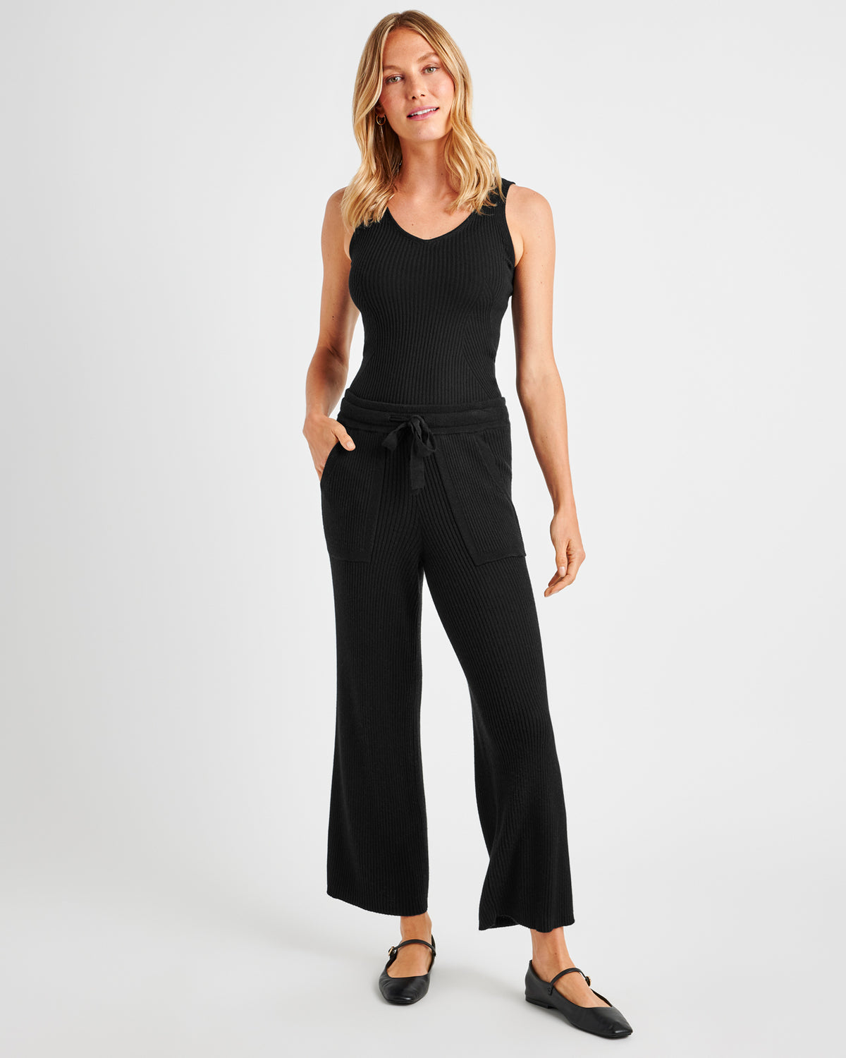 Splendid Georgie Rib Pant in Black - Size L Available