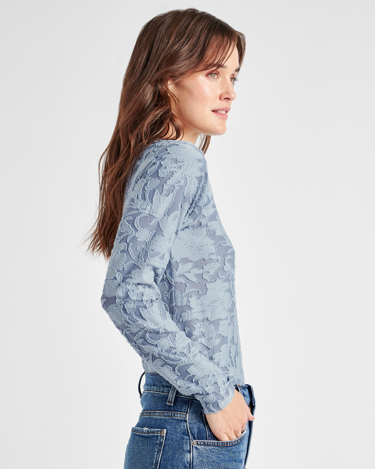 Splendid Cecelia Floral Tee in Peri Winkle