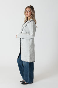 Lyla And Luxe Whip Stitch Tailored Knit Coat