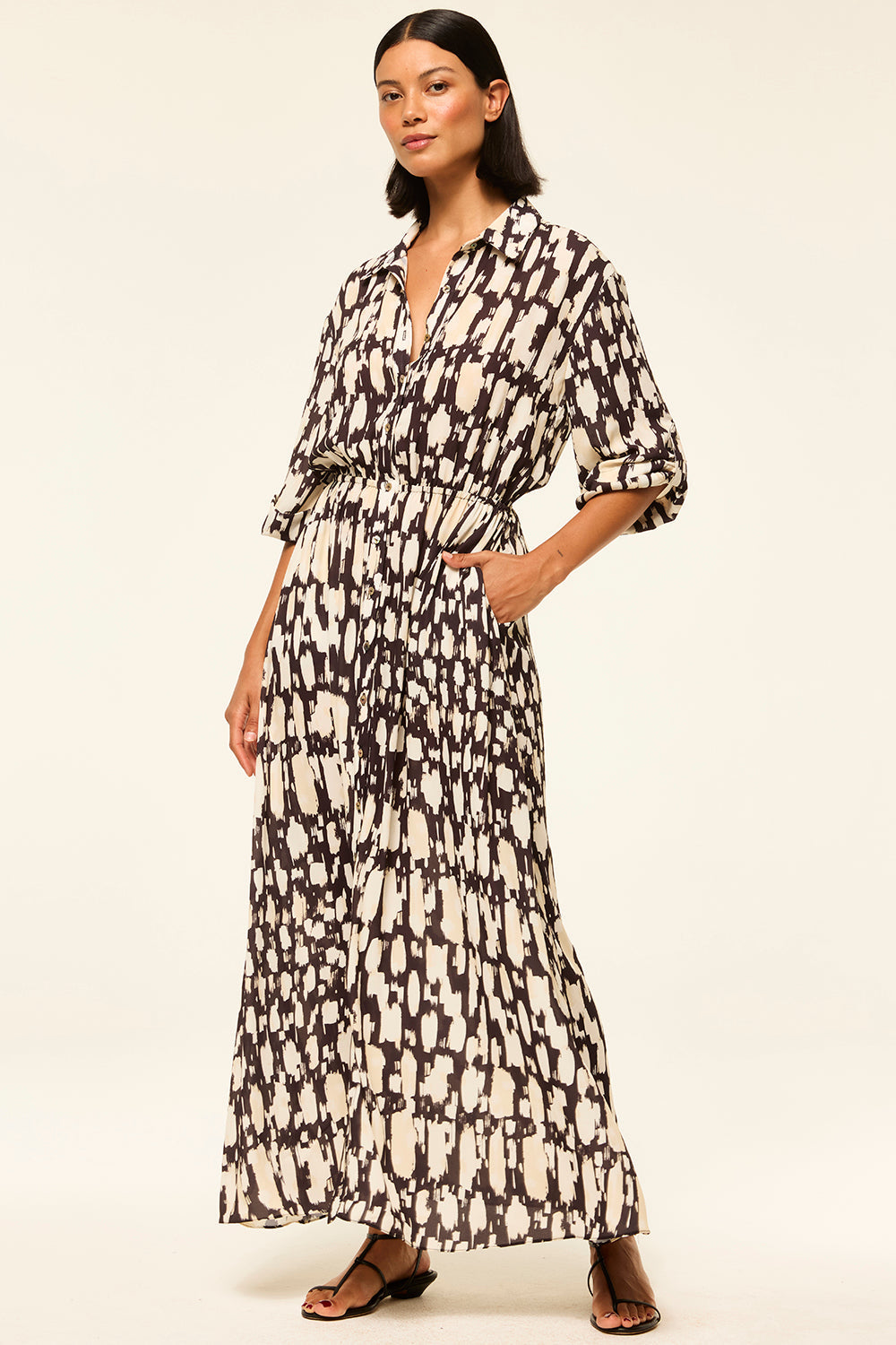 Misa Lourdes Maxi Shirt Dress