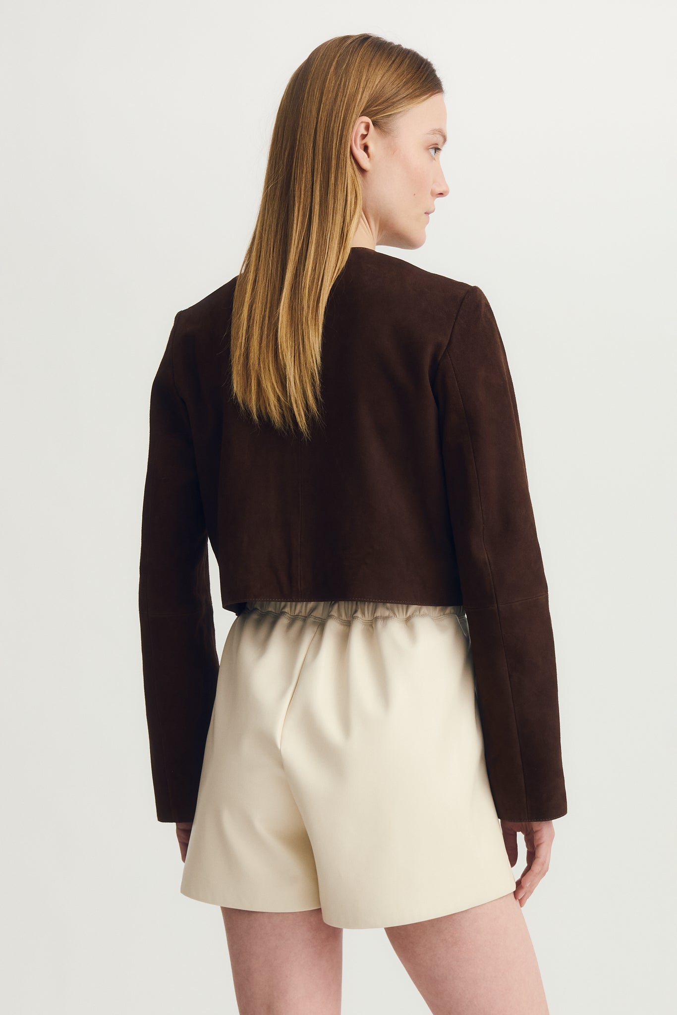 Melissa Nepton Glenda Collarless Suede Jacket