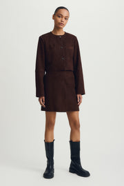 Melissa Nepton Glenda Collarless Suede Jacket