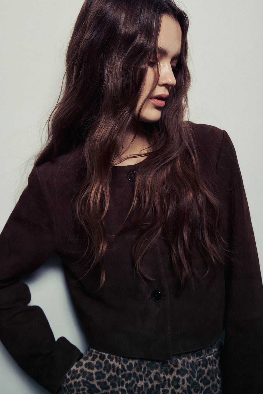 Melissa Nepton Glenda Collarless Suede Jacket