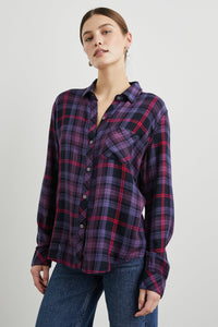 Rails Hunter Plaid Shirt in Aubergine Magenta