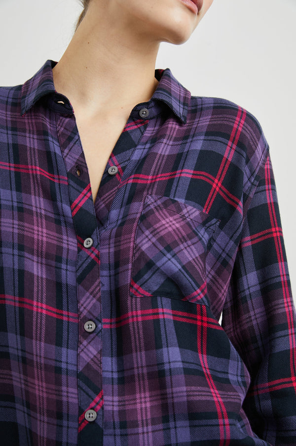 Rails Hunter Plaid Shirt in Aubergine Magenta