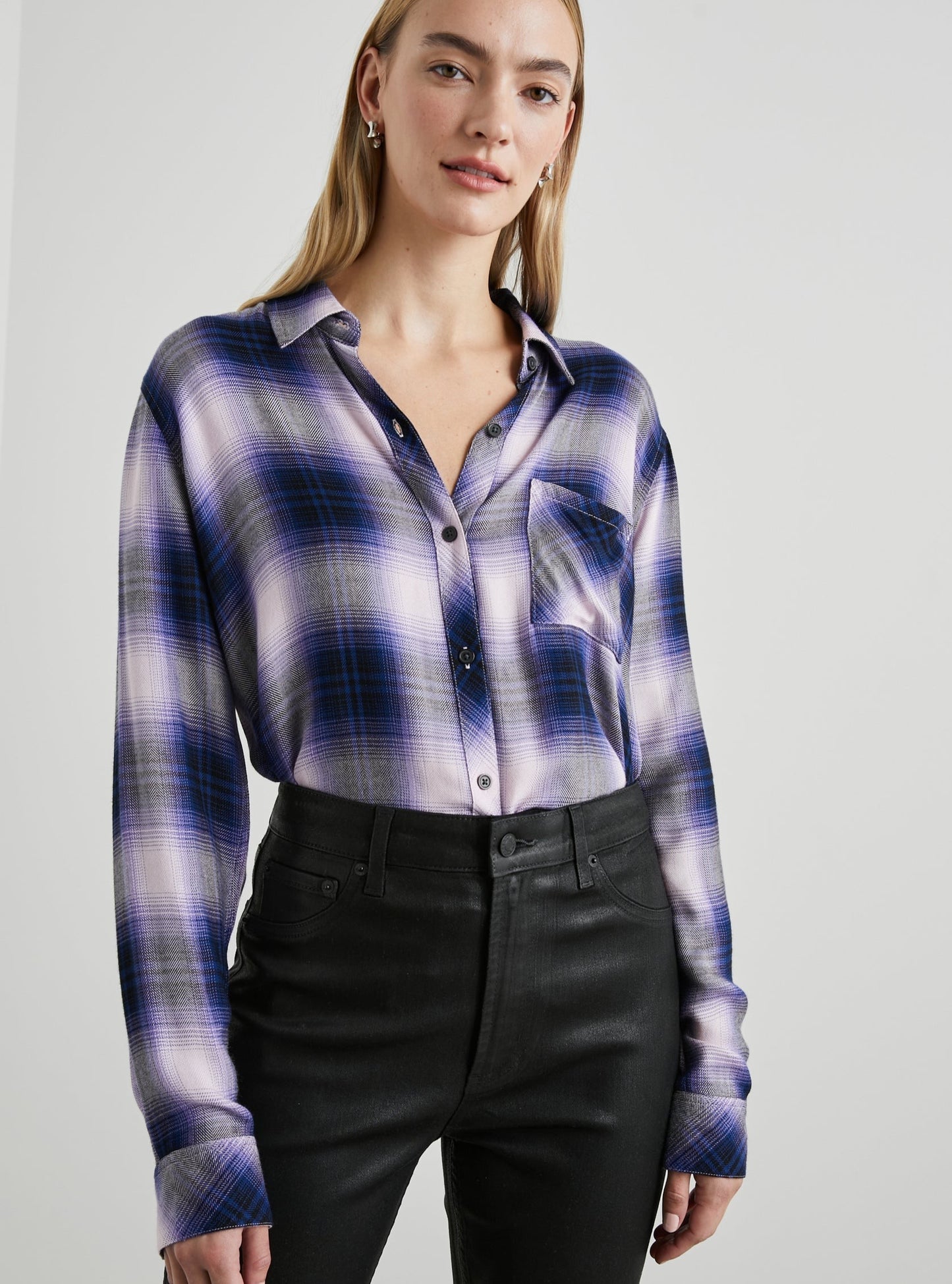 Rails Hunter Plaid Shirt in Orchid Navy