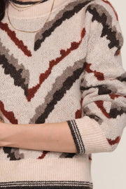 Close-up of a jacquard patterned sweater 