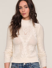 Eulalia Cable Knit Turtleneck Sweater by Heartloom