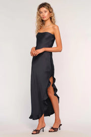 Heartloom Arely Strapless Dress W/ Ruffle Side Slit