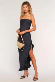 Heartloom Arely Strapless Dress W/ Ruffle Side Slit