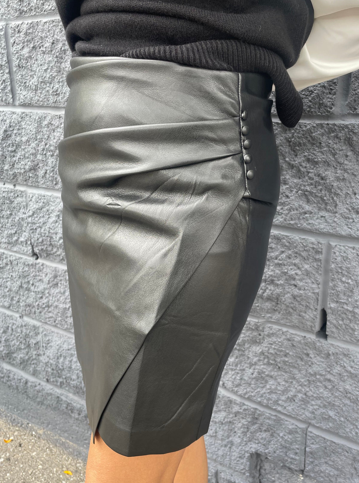Melissa Nepton All Day Faux Leather Skirt - Size L Available