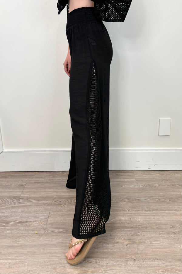 Elan Crochet Insert Wide Leg Pant