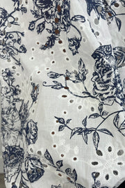 Astrid Summer Days Printed Eyelet Top - Size S Available