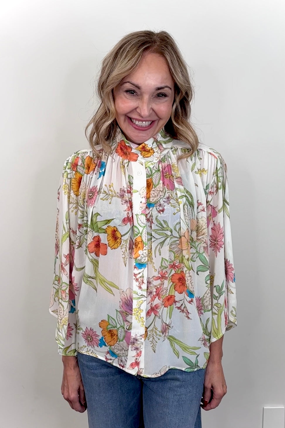 Herzen Silk Chiffon Floral Blouse