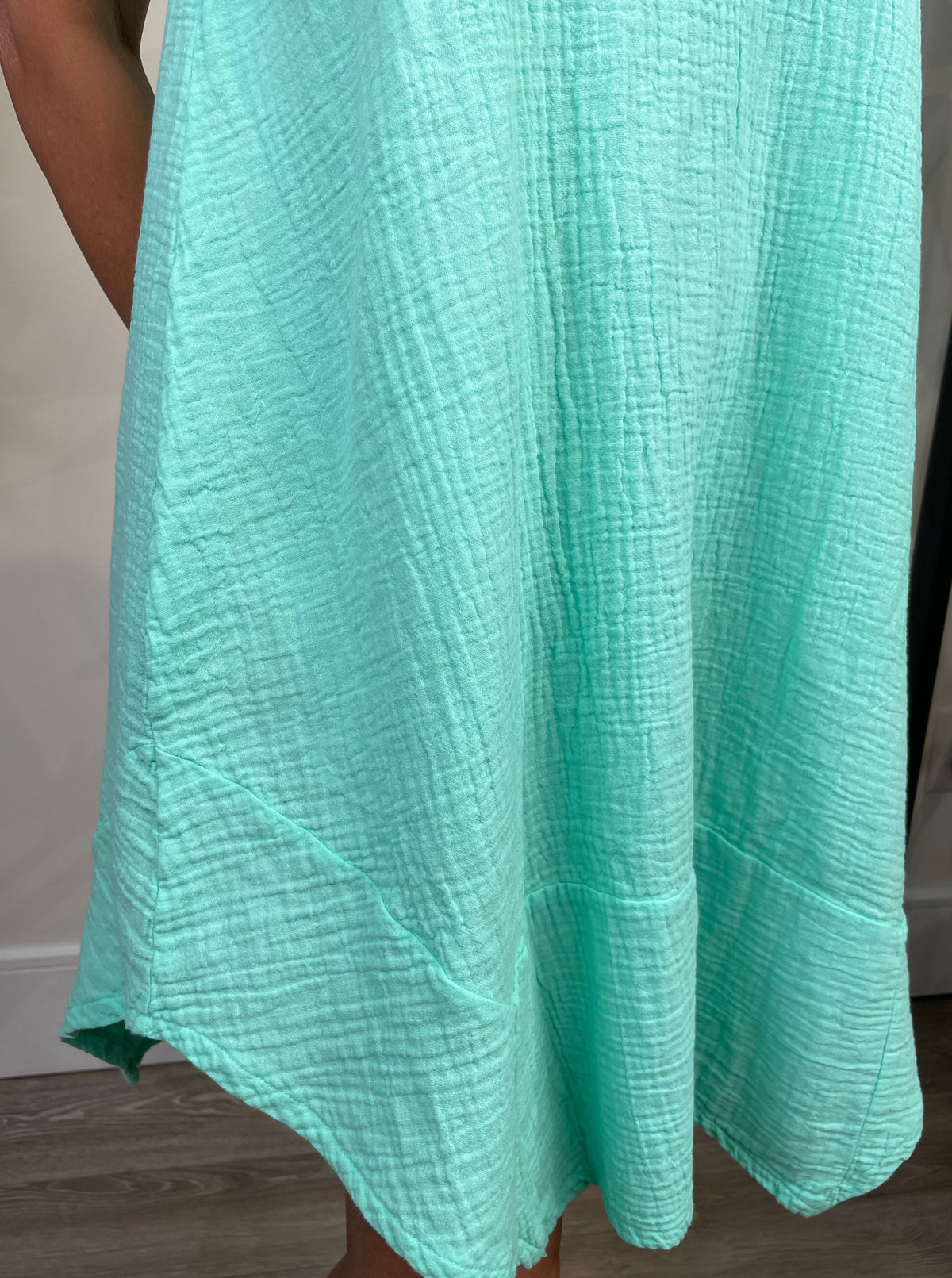 Bobi Cami Asymmetrical Hem Dress in Mints
