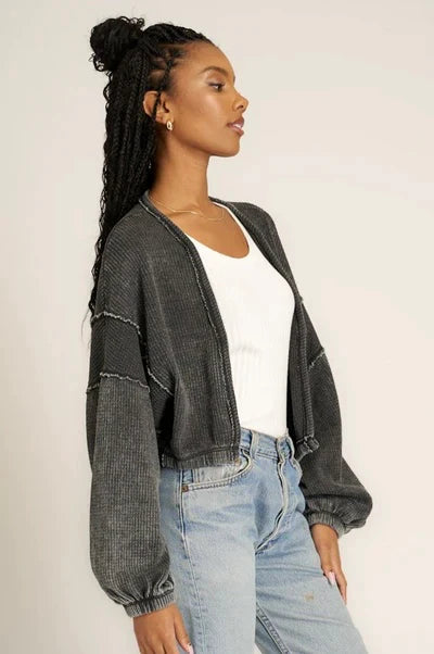 Project Social T Too Cool Seamed Burnout Shrug in Black