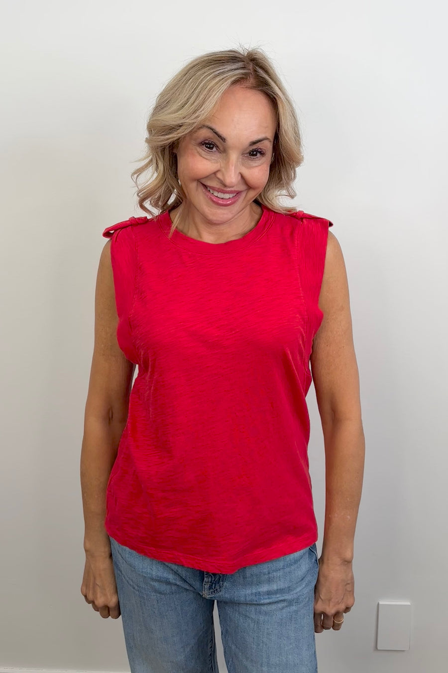 Bobi Epaulet Tank in Lava
