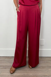Lava Red Wide Leg Satin Pant – Bold, Fluid, and Fiercely Flattering By ILTM