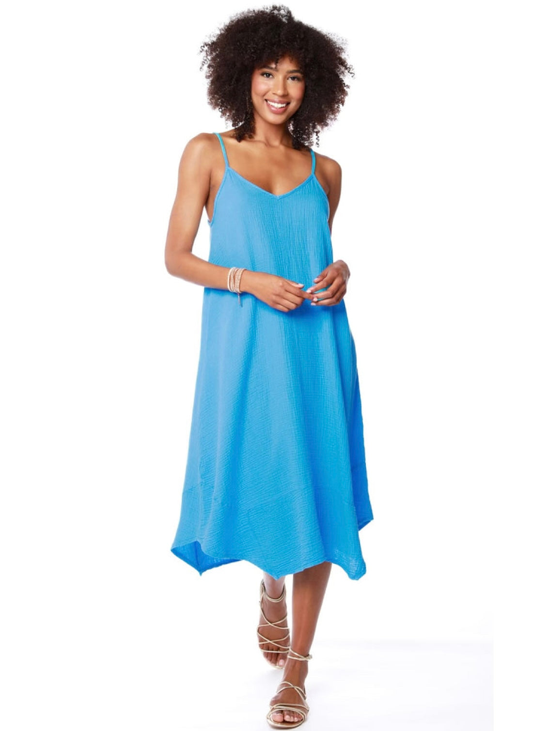 Bobi Handkerchief Maxi Dress in Mykonos - Size L Available