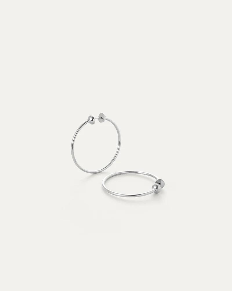 Jenny Bird Icon Hoops in Rhodium