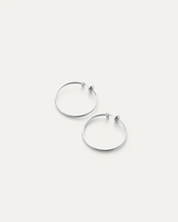 Jenny Bird Icon Hoops in Rhodium