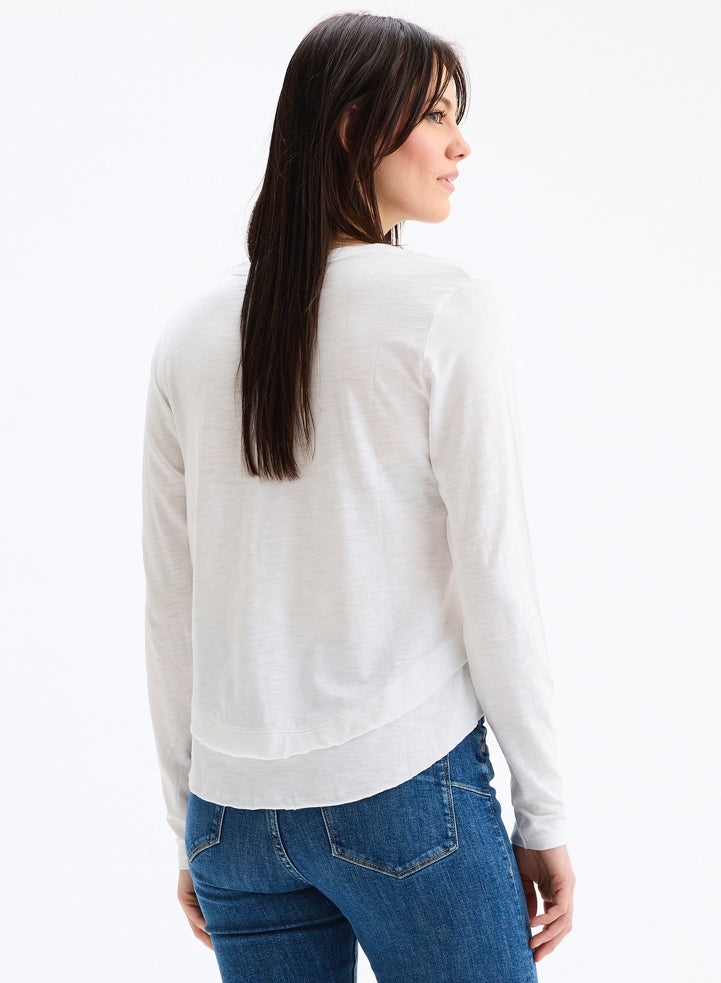 CHRLDR Ava Mock Layer Long Sleeve Tee in White