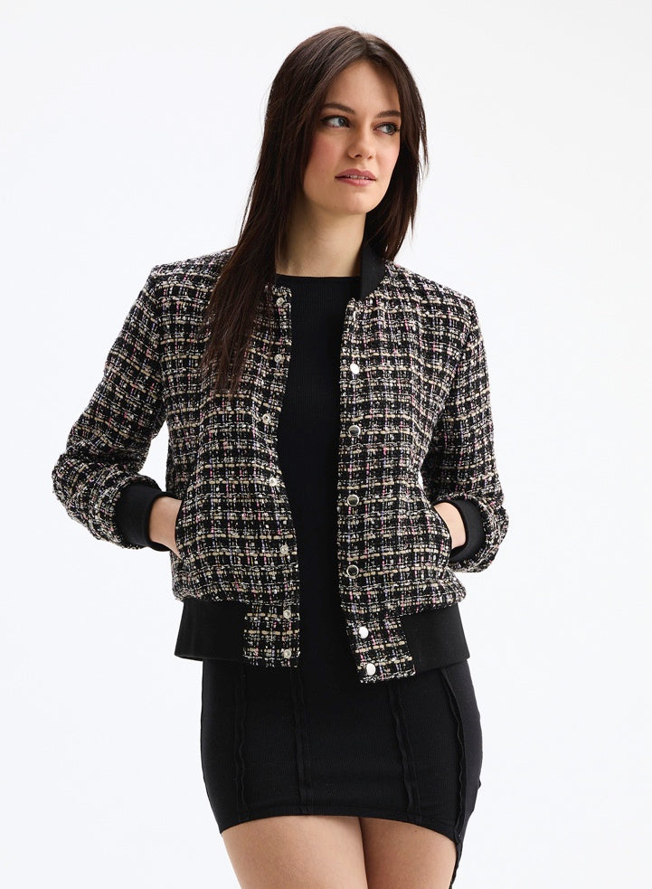 CHRLDR Dinara Boucle Varsity Jacket