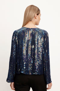 Velvet Sequin Long Sleeve Top