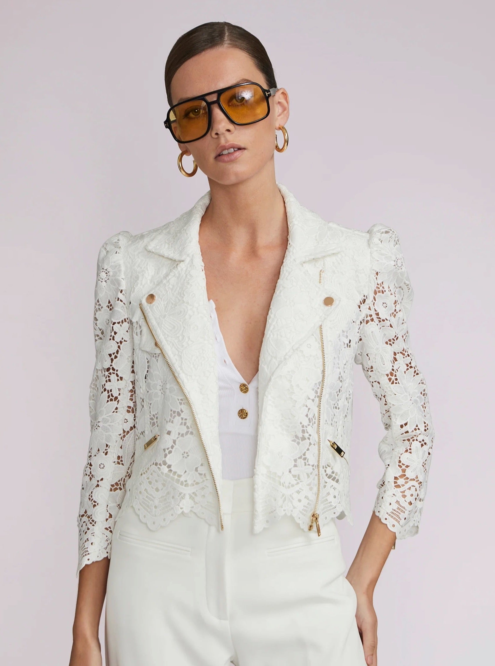 Lace blazer outlet white