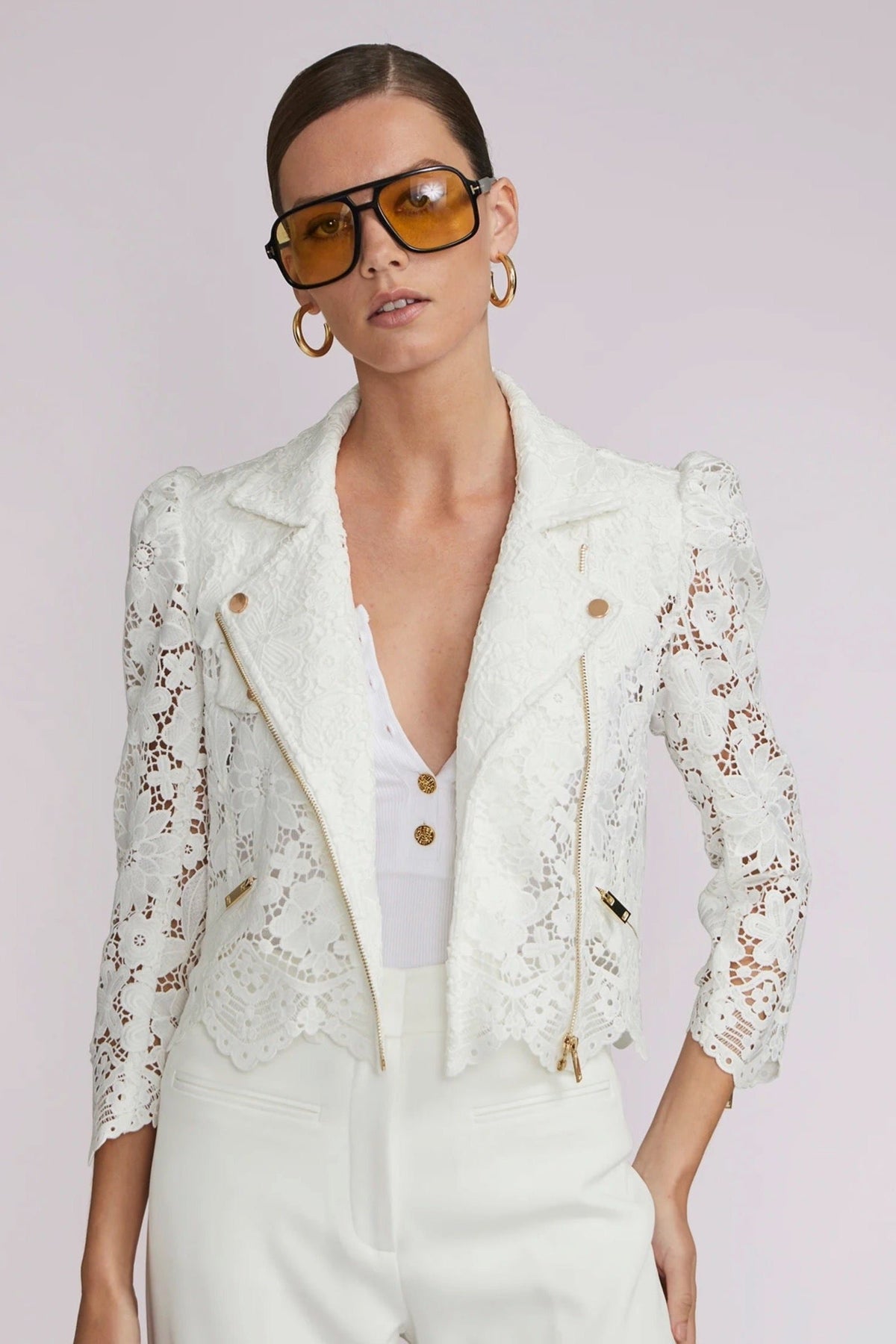 Generation Love Malibu Lace Jacket in White - Size XL Available