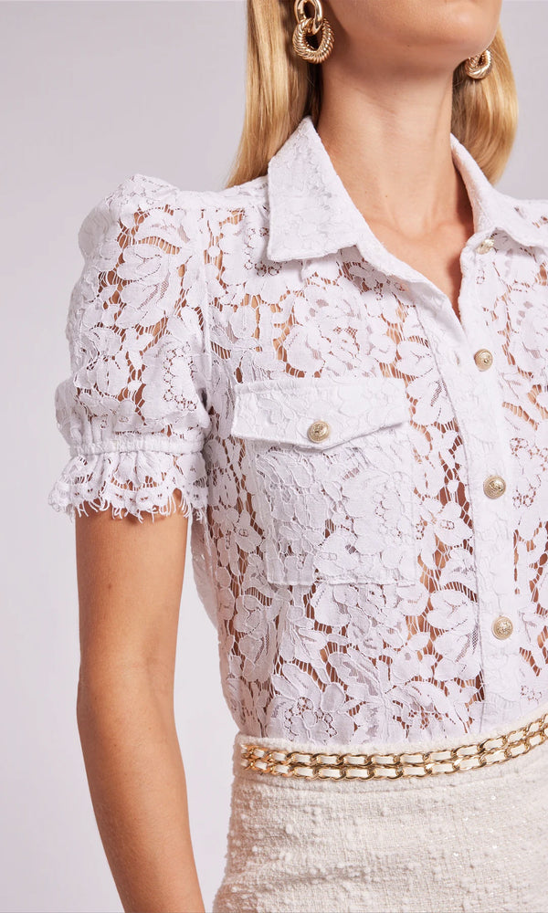 Generation Love Maude Lace Shirt in White
