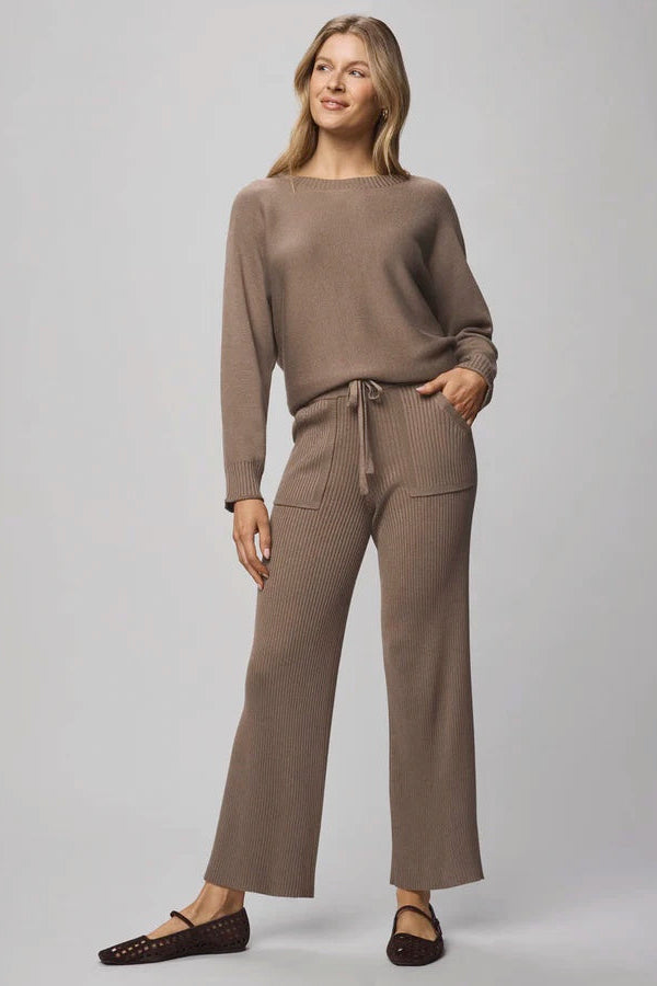 Splendid Georgie Rib Pant in Light Cedar Heather