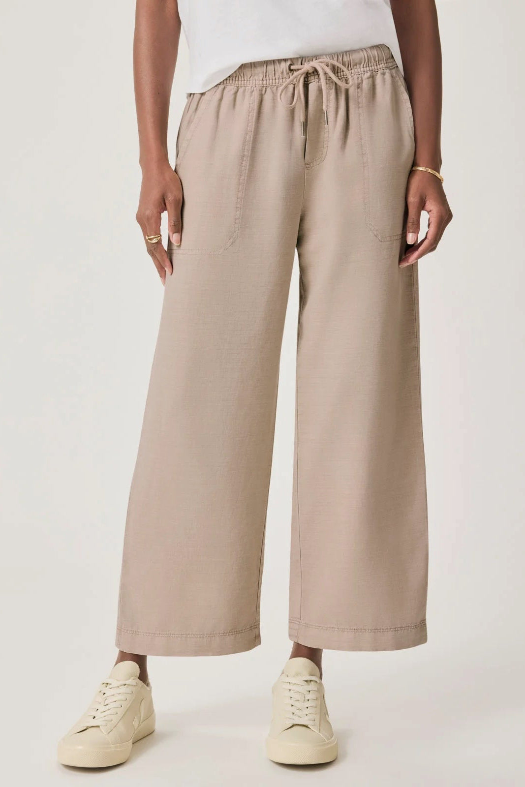 Splendid Angie Crop Wide Leg Pant in Fawn