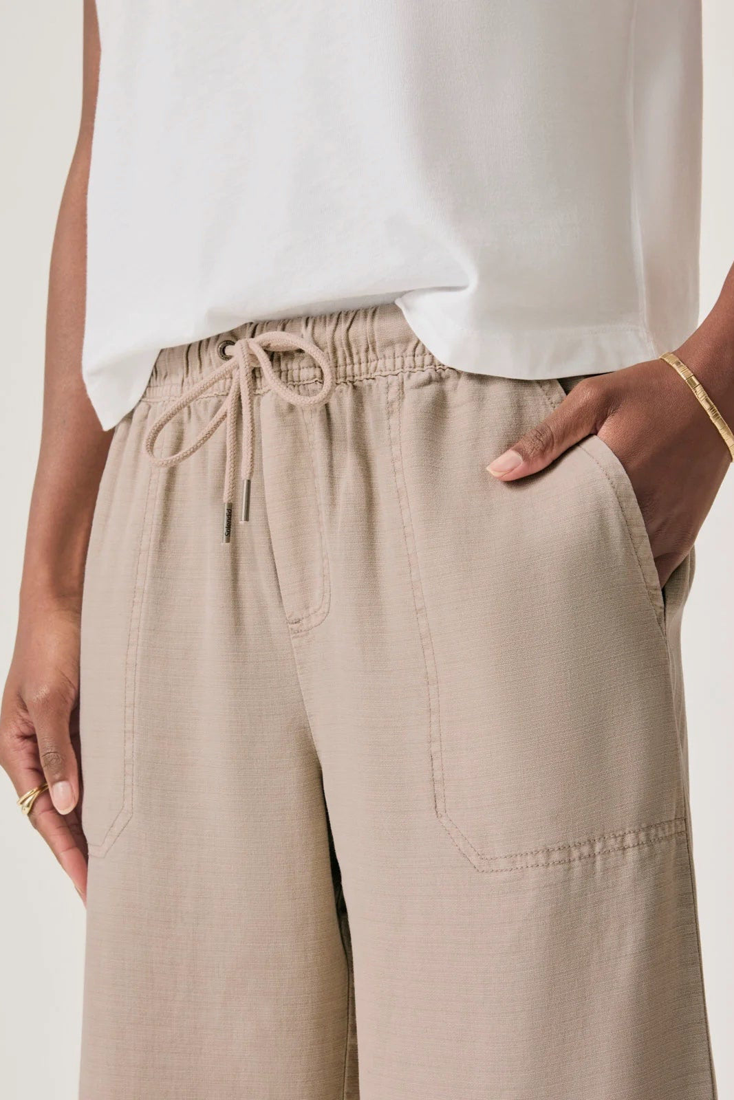 Splendid Angie Crop Wide Leg Pant in Fawn