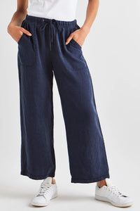 Splendid Angie Crop Wide Leg Pant in Navy